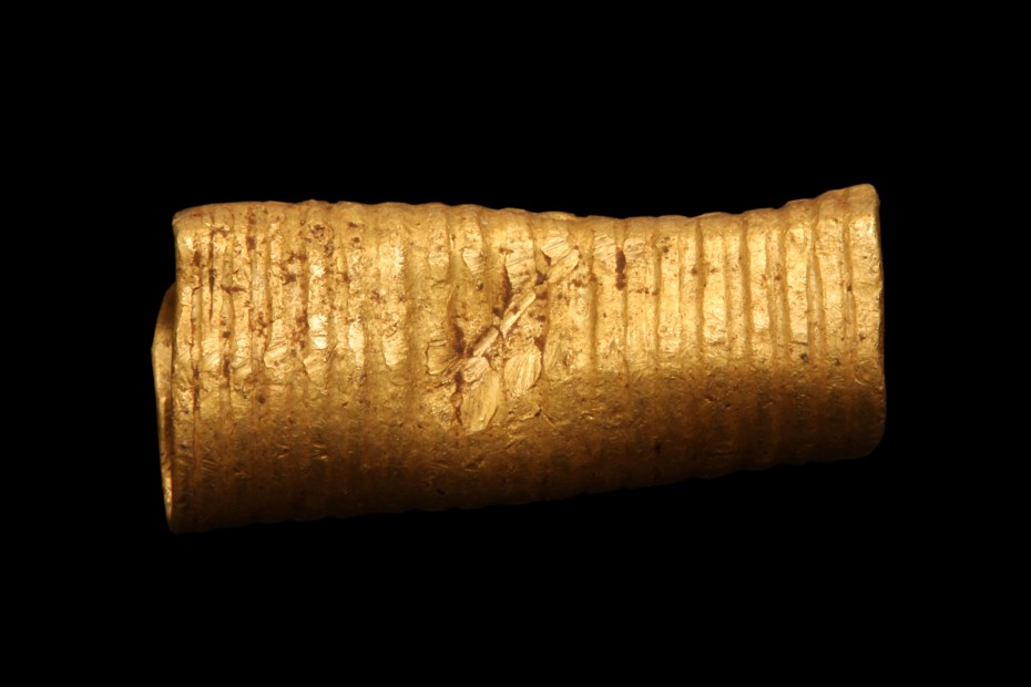 Bronze Age gold bead blackcutout
